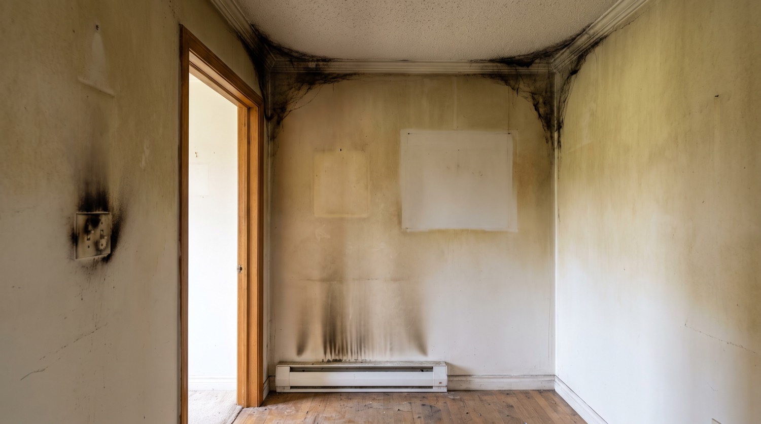 Smoke and soot damage with no burning, the damage as found on arrival