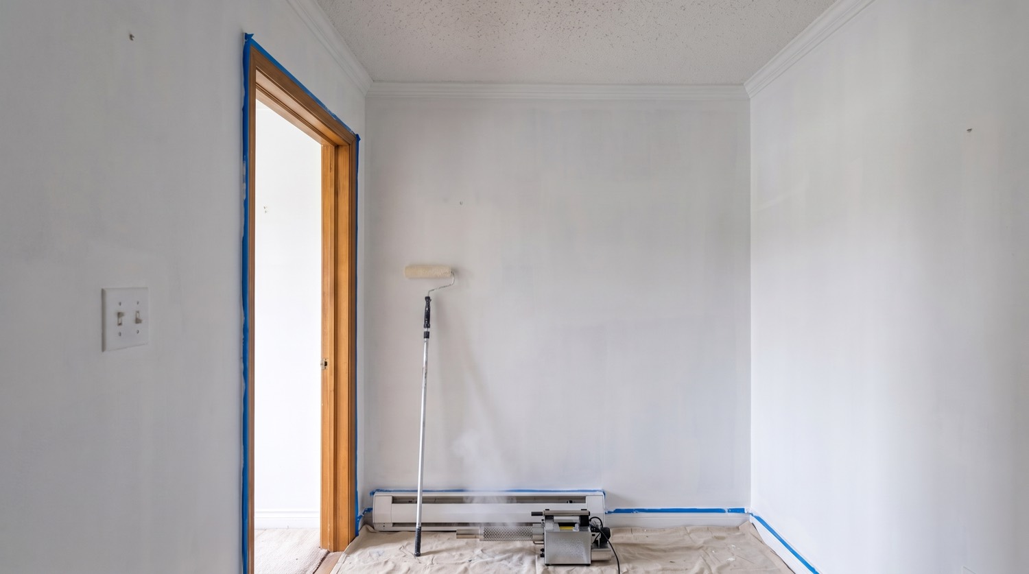 Smoke and soot damage with no burning, seal stage of the restoration