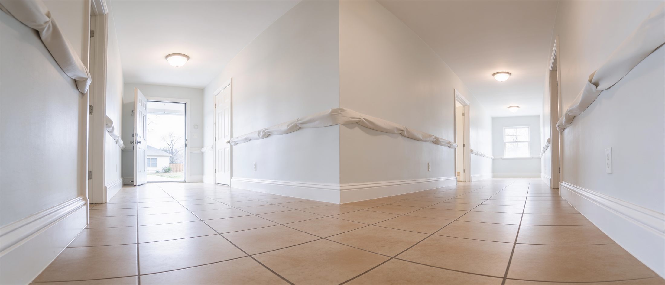 The same hallway dry, clean and fully restored
